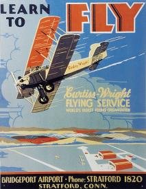 LEARN TO FLY TIN SIGN
