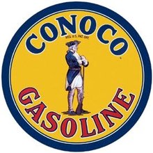 CONOCO GASOLINE ROUND SIGN METAL GAS OIL SIGNS C