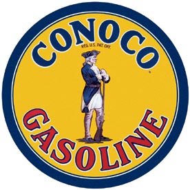 CONOCO GASOLINE ROUND SIGN METAL GAS OIL SIGNS C