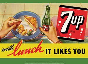 SEVEN UP TIN SIGN METAL POP SODA ADV SIGNS S