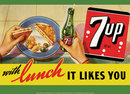 SEVEN UP TIN SIGN METAL POP SODA ADV SIGNS S