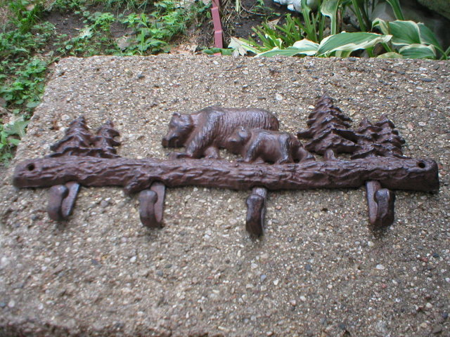 BEAR CUB COAT RACK CAST IRON