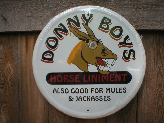 DONNY BOYS HORSE LINIMENT TIN SIGN