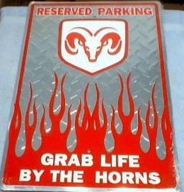 DODGE RESERVED PARKING TRUCK TIN SIGN