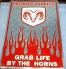DODGE RESERVED PARKING TRUCK TIN SIGN