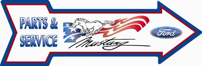 FORD MUSTANG ARROW TIN SIGN