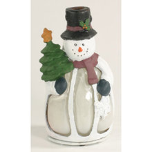 SNOWMAN CANDLE LANTERN LIGHTGLASS IRON