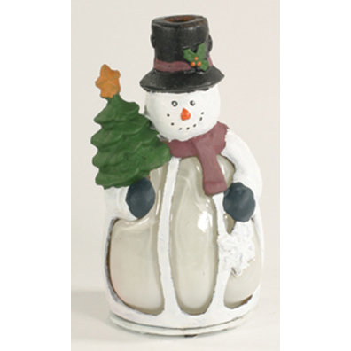 SNOWMAN CANDLE LANTERN LIGHTGLASS IRON