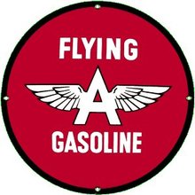 FLYING A GASOLINE PORCELAIN COATED SIGN