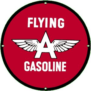 FLYING A GASOLINE PORCELAIN COATED SIGN