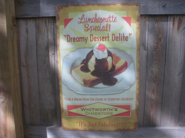 DREAMY DESSERT DELITE TIN DINER SIGN