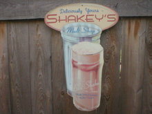 SHAKEY'S MALT SHOP DIECUT TIN SIGN