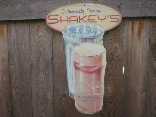 SHAKEY'S MALT SHOP DIECUT TIN SIGN