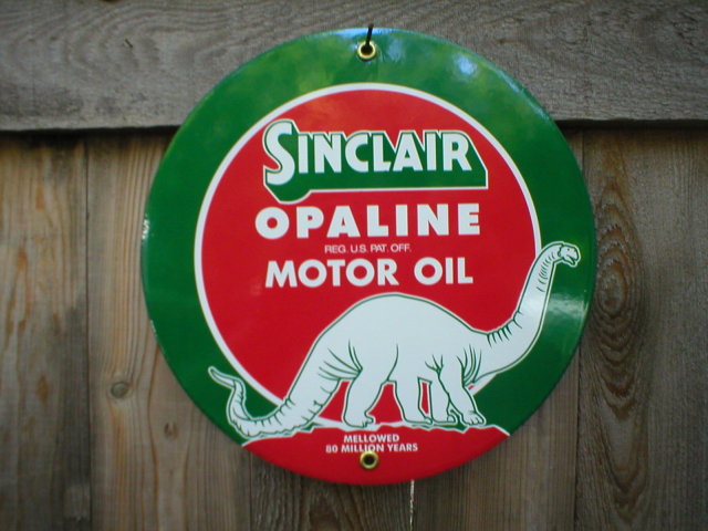 SINCLAIR OPALINE PORCELAIN-COATED SIGN METAL ADV SIGNS