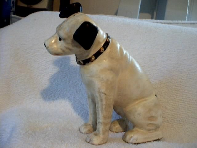NIPPER STILL BANK CAST IRON RCA VICTOR FOX TERRIER