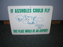 IF A--HOLES COULD FLY SIGN PLASTIC ADV AD SIGNS A