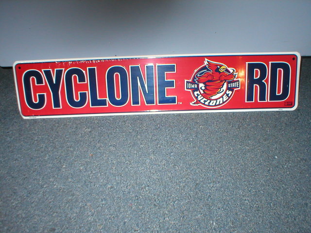 CYCLONE RD TIN SIGN METAL COLLEGE ADV AD SIGNS C