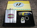NUMBER 17 FLASK KNIFE KEYCHAIN-OPENER IN COLLECTOR TIN S