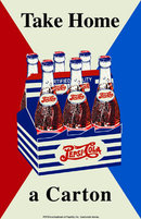 PEPSI TAKE HOME A CARTON TIN METAL SIGN