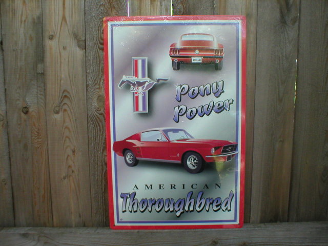PONY POWER AMERICAN MUSTANG TIN METAL SIGN