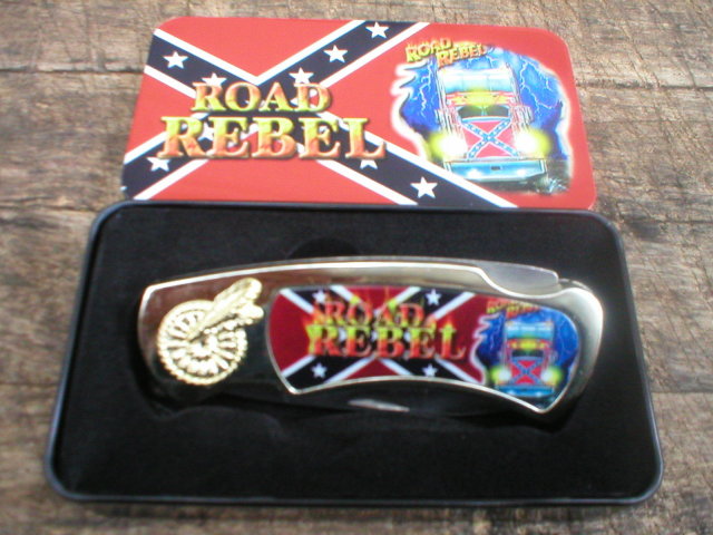 ROAD REBEL POCKET KNIFE IN COLLECTOR TIN BOX R