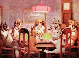 7 DOGS PLAYING POKER TIN SIGN METAL ADV AD SIGNS P