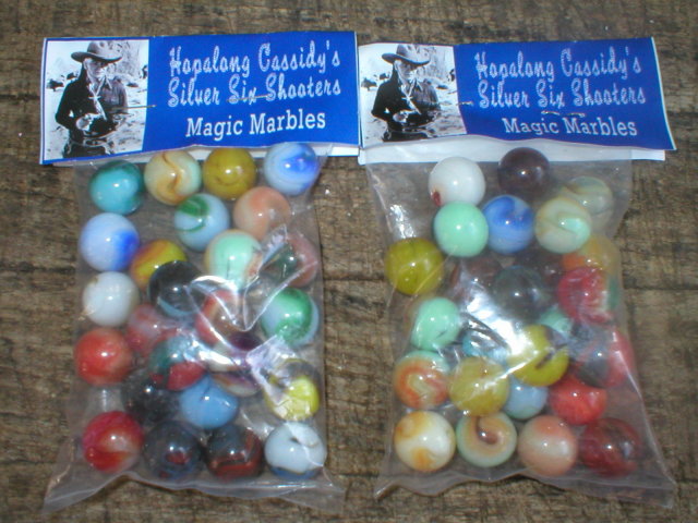 TWO BAGS OF HOPALONG CASSIDY MARBLES COLLECTOR MARBLE H