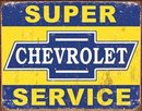 SUPER CHEVROLET SERVICE TIN SIGN METAL ADV AD SIGNS S