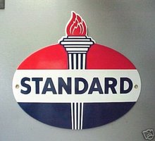 STANDARD OIL PORCELAIN COAT OVAL SIGN