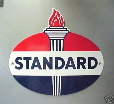 STANDARD OIL PORCELAIN COAT OVAL SIGN