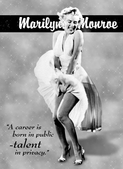 MARILYN MONROE TALENT TIN SIGN