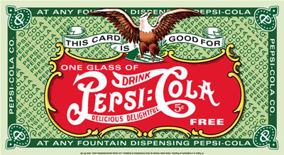 PEPSI-COLA COUPON TIN METAL SIGN