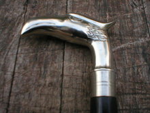 VINTAGE STYLE NICKEL PLATED EAGLE CANE WALKING STICK E
