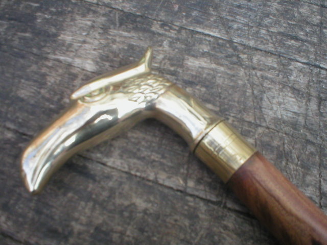 VINTAGE STYLE BRASS EAGLE CANE WALKING STICK E