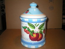 APPLE BLUE COOKIE JAR KITCHEN DECOR