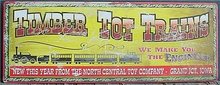 TIMBER TOT TRAINS METAL IOWA TIN SIGN