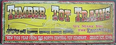TIMBER TOT TRAINS METAL IOWA TIN SIGN