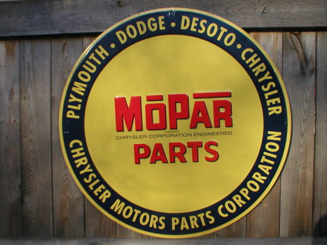 MOPAR PARTS ROUND TIN SIGN 24