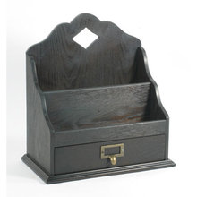 DARK WOOD LETTER BOX MAIL & DOCUMENT ORGANIZER L