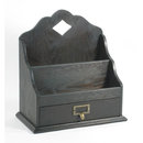 DARK WOOD LETTER BOX MAIL & DOCUMENT ORGANIZER L