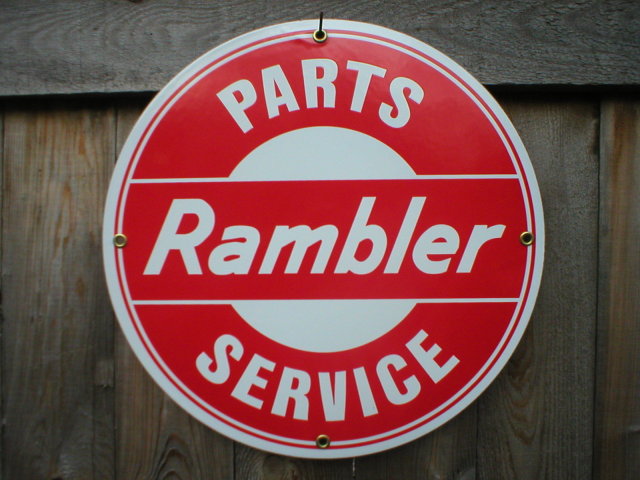 RAMBLER PARTS SERVICE PORCELAIN SIGN