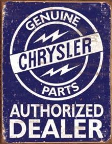 GENUINE CHRYSLER PARTS TIN METAL SIGN