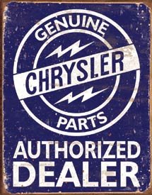GENUINE CHRYSLER PARTS TIN METAL SIGN