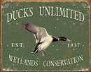 DUCKS UNLIMITED SINCE 1937 TIN METAL SIGN