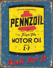 PENNZOIL MOTOR OIL TIN SIGN
