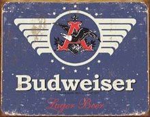 BUDWEISER 1936 LOGO METAL TIN SIGN