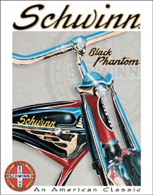 SCHWINN BLACK PHANTOM TIN SIGN METAL