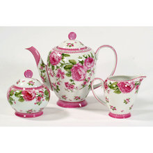 THREE PIECE PORCELAIN TEA SET STUNNING HOME DECOR T