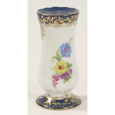 VICTORIAN STYLE DARK BLUE TRIM FLORAL HATPIN HOLDER B
