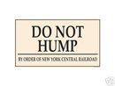 DO NOT HUMP PORCELAIN COAT SIGN